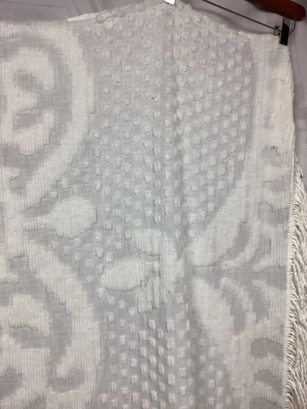 Vintage White Comforter Cover Swiss Dot Fringe